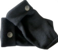 FINGERLESS GLOVES BLACK 100 MERINO WOOL M - L MEDIUM - LARGE MITTENS WINTER