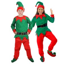 CHILDS ELF COSTUME BOYS GIRLS CHRISTMAS XMAS SANTAS LITTLE HELPER FANCY DRESS