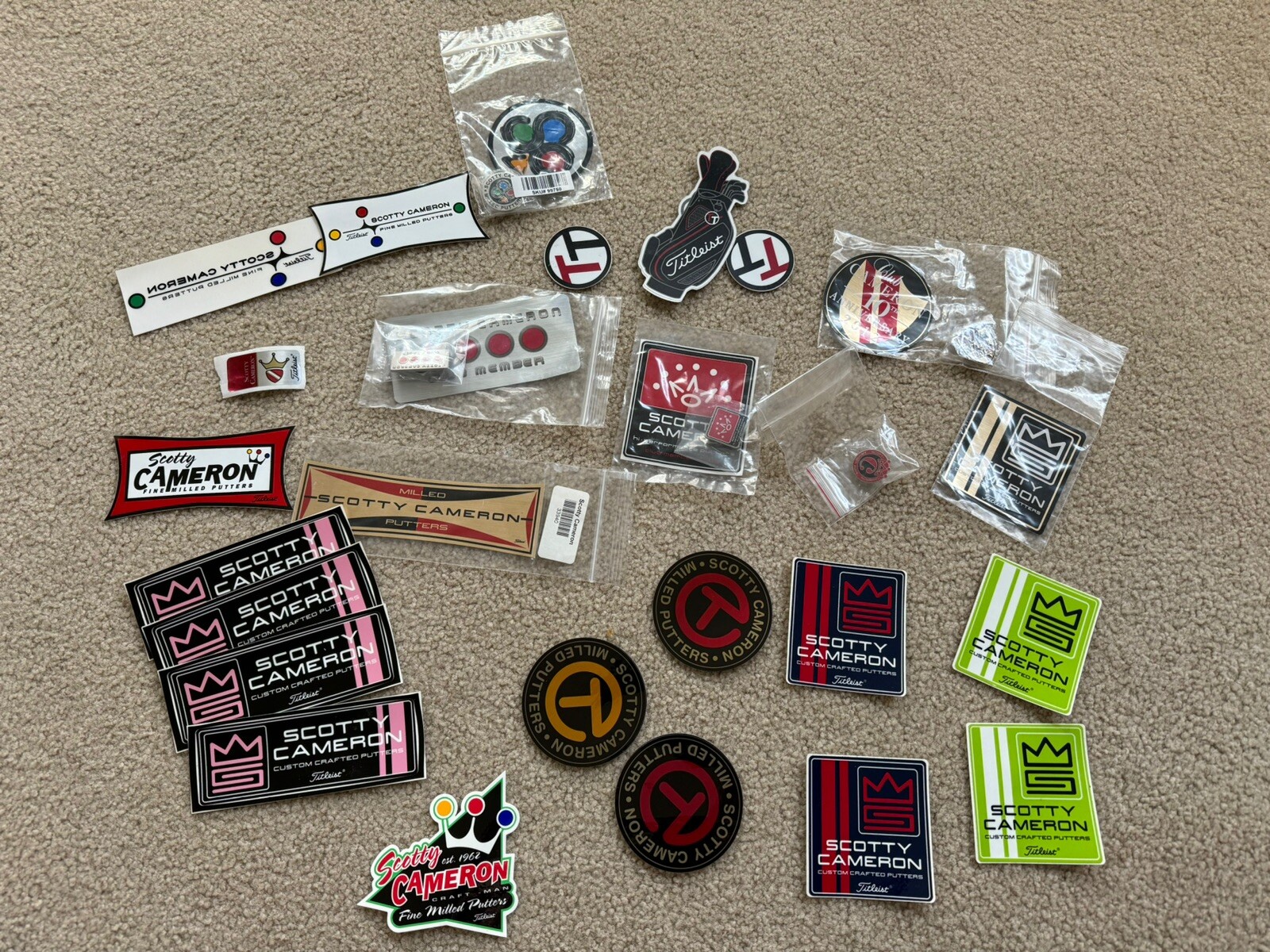 Lot of 23 Scotty Cameron And Titleist stickers ⛳ Shaft Band Pins Too. eBay