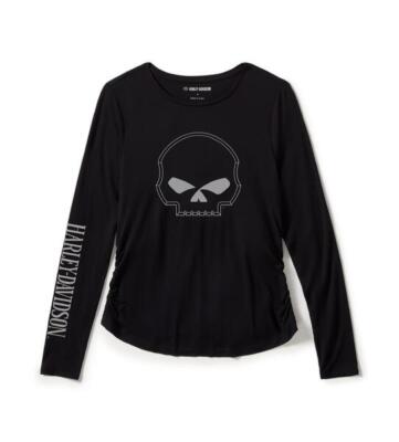 Harley-Davidson Langarmshirt Willie G Skull, Rayon, Schwarz, Gr. XS-3XL