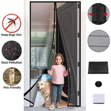 42"x82" Puerta de pantalla para Mosquito magnética de malla resistente y cortina