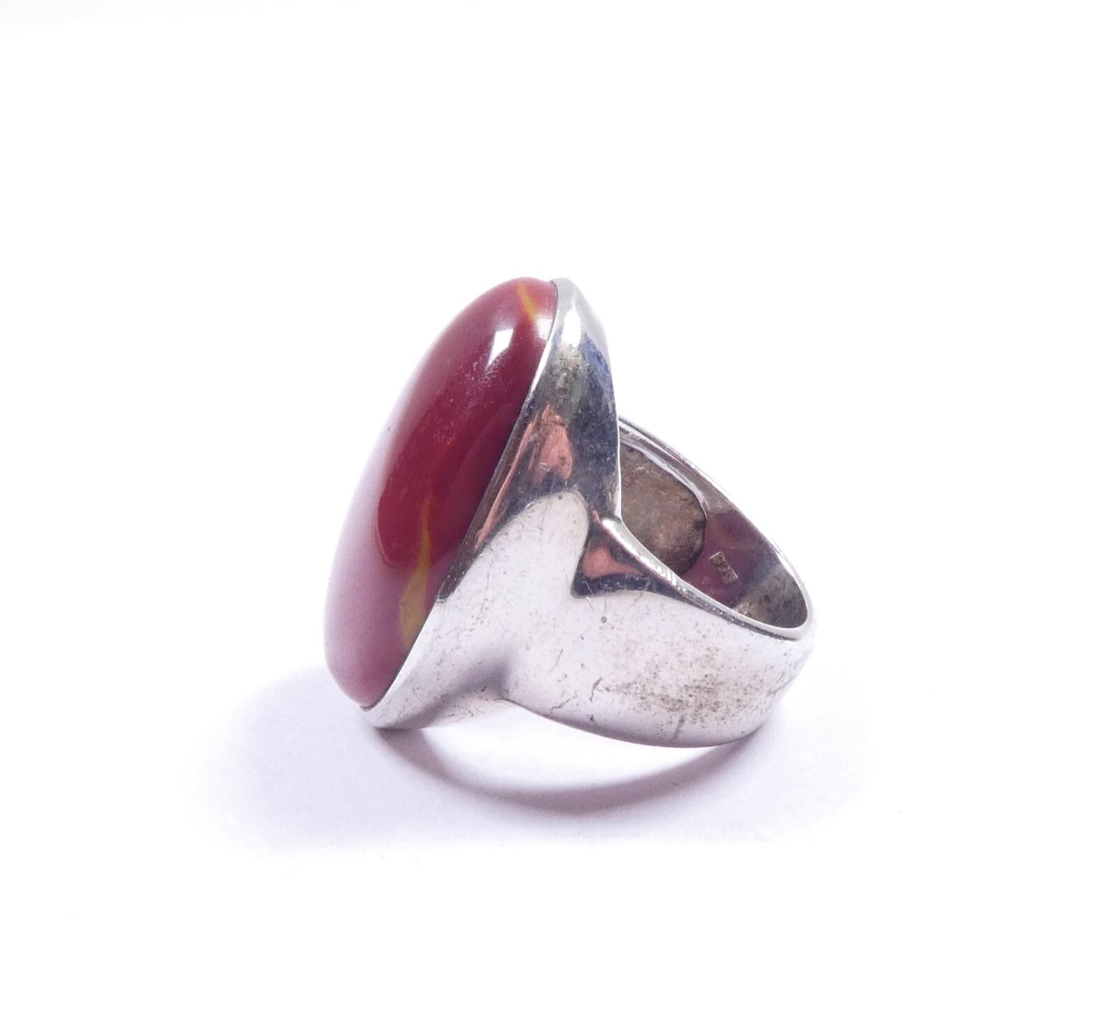 QVC Ring Red Agate Solitaire Statement 925 Sterli… - image 6