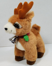 Russ Berrie Reindeer Plush Starlight Working Bell Girl Deer Eyelashes Christmas