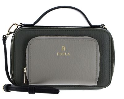FURLA Camelia Mini Crossbody Umhängetasche Cactus + Marmo c + Nero Neu
