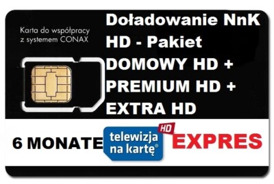 Aufladung,TNK Pakiet Domowy + Premium +ExtraHD 6 m-ce Telewizja N HD,nc+TV PL