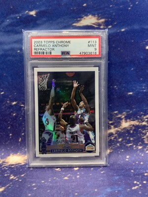 2003 Topps Chrome Refractor Carmelo Anthony #113 Rookie RC PSA 9
