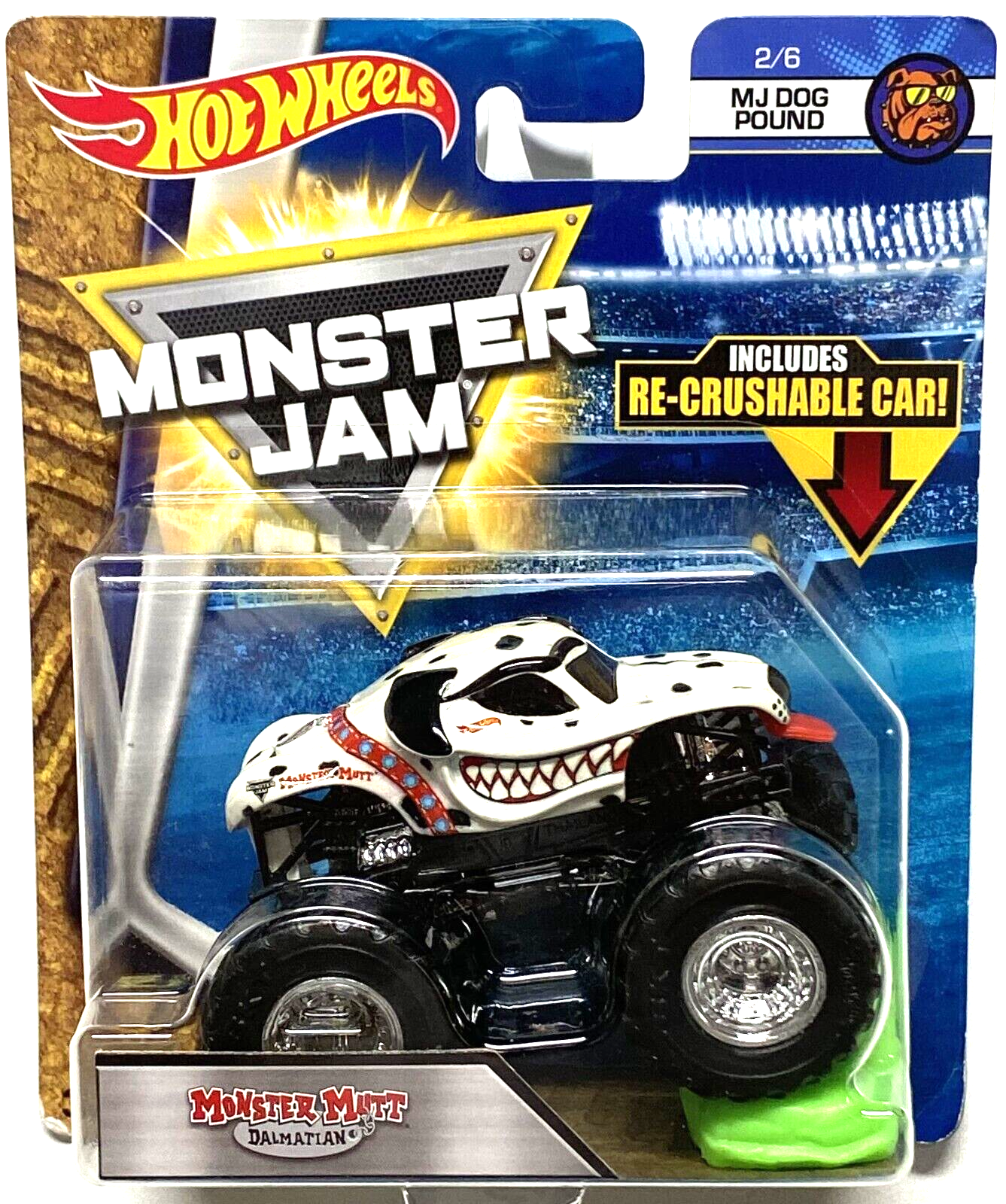 Hot Wheels 2018 Monster Jam 1:64 Monster Mutt Dalmatian MJ Dog Pound