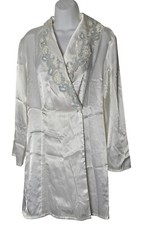 Victoria's Secret Womens Robe Size XS S Ivory Satin Lace Trim Vintage 1990s Y2K