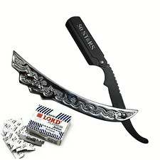 Full Steel Barber Shaving Straight Razor Folding Shavette Rasoir Salon 100 Blade