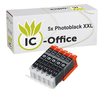 5 Druckerpatronen für Canon CLI581 Black XXL Pixma TS6150 TS8150 TR7550 TR8550