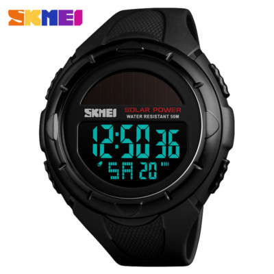 SKMEI  Men's Solar Power Sport Watch LED Digital Countdown Wristwatch for Boys