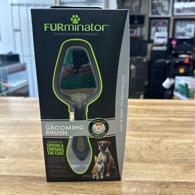 Furminator Dual Grooming Brush For Dogs & Cats Metal & Boars Hair Bristles