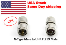 2-Pack N-Type Male to UHF PL259 Male RF Coaxial Adapter