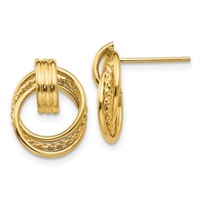 Real 14kt Yellow Gold Polished Fancy Post Earrings