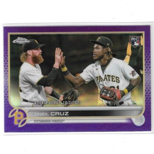 2022 TOPPS CHROME UPDATE ONEIL CRUZ RC #USC74 PURPLE REFRACTOR