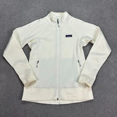 Patagonia Fleece Damen Small weiß Full Zip leichte Outdoor Jacke Lady