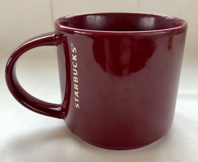 Starbucks 2013 Maroon Red Embossed Coffee Mug Ceramic 14oz | eBay