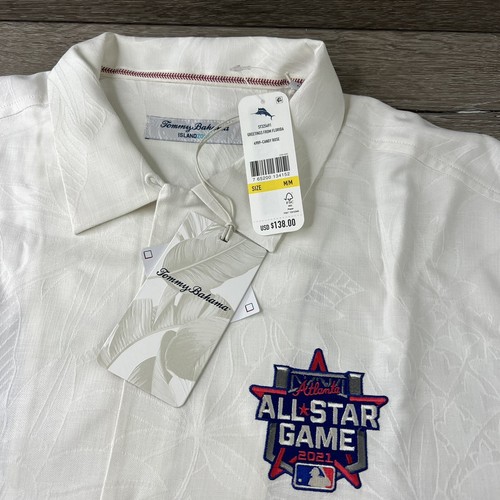 Camisa hawaiana Tommy Bahama para hombre talla mediana M MLB All Star Atlanta Braves 2021 - Imagen 5 de 7