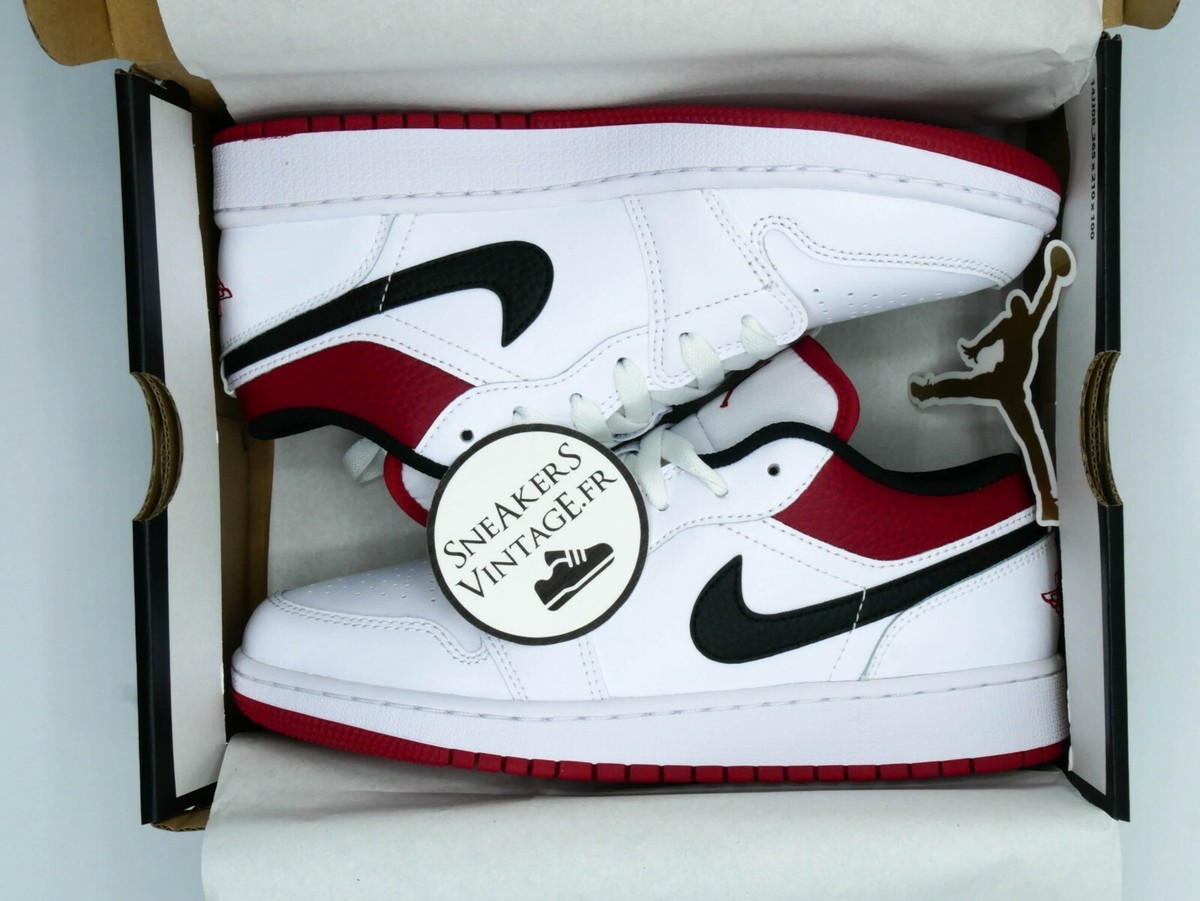 air jordan 1 low university red black gs