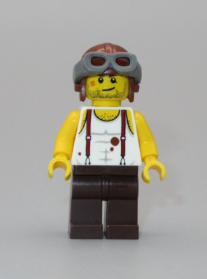 LEGO Pharaoh's Quest Mac McCloud aviator pilot minifigure 7306 Golden Staff