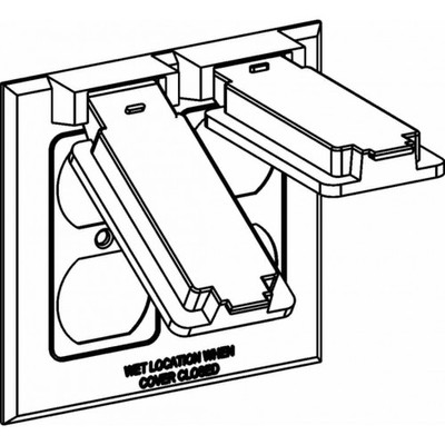 Orbit 2C-2D 2-Gang Weatherproof Device Cover 2 Duplex Receptacle
