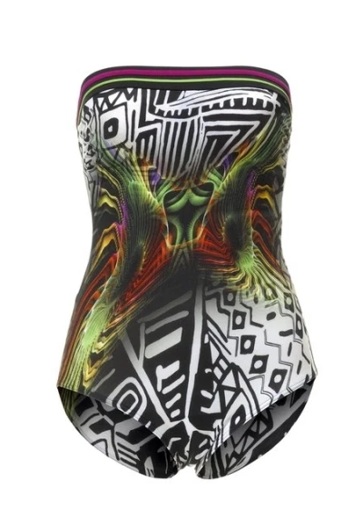 Sunflair Badeanzug Gr.38 Cup-C Schwarz Bunt Bandeau Damen Schwimmen Einteiler - Bild 1 von 1