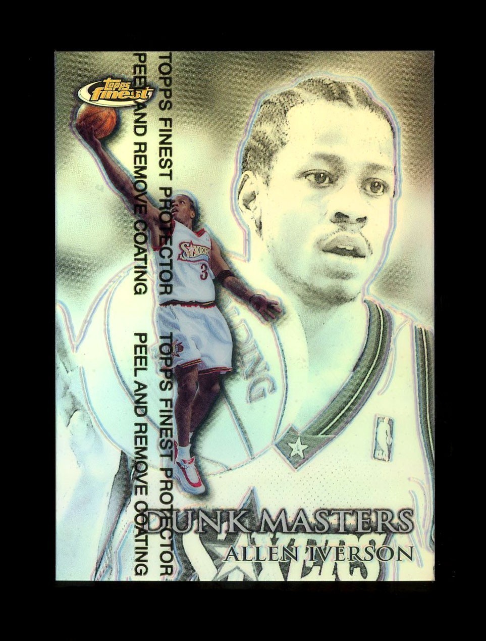 Allen Iverson 1999 Topps Finest Dunk Masters Refractor w/ Coating /150