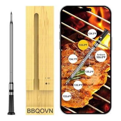 WiFi Wireless Meat Thermometer BBQ5S Schwarz Ultra-Dünne Sonde 237 m Reichweite