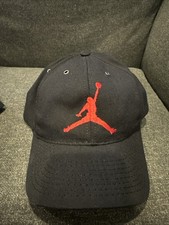 Men s Vintage 90s Air Jordan Nike Black Red Chicago Jumpman SnapBack Hat vtg