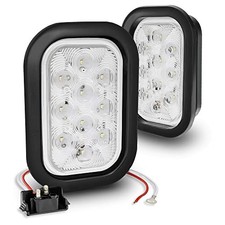 TRUE MODS 2pc 5x3 3x5 Inch Rectangle LED Trailer Tail Light Kit 2 Pack White