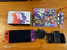 Nintendo Switch OLED Scarlet and Violet Edition, With games