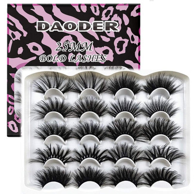 False Eyelashes 25MM Mink Lashes Dramatic Look Fluff Long Fake Eyelashes Wispy 2