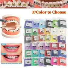 1040/ Dental Orthodontic 37 Color Elastomeric Ligaduras Rubber Band Ligature Tie