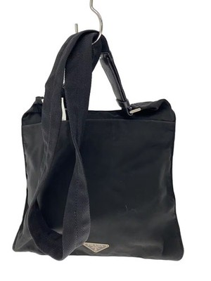 PRADA Shoulder Bag Nylon Black Plain