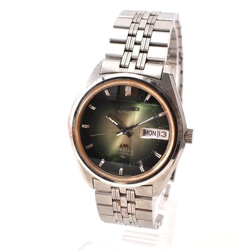 Seiko Lord Matic 5216-6010 Vintage Jour Date Vert SLV Manuel Automatique Montre - Photo 1 sur 10