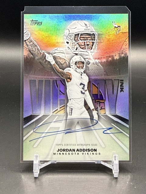 2026 Topps Flagship Jordan Addison Victory Ink “On-Card” Auto #VI-JA - Vikings