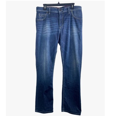 ALBERTO Men's Stone Modern Fit Dual FX Jeans Blue W34 L34 Cotton Blend
