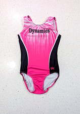 COMPETITION TEAM GK Elite Small Gymnastics Dance Leotard Pink Black ULTRA SOFT
