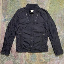 Diesel Jurlo Full Zip Long Sleeve Windbreaker Jacket Small Y2K Biker Black VTG