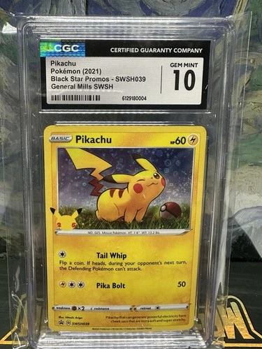 SWSH039 General Mills Holo Pikachu CGC 10 Gem Mint Black Star Promo Pokemon 2021