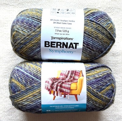 2 Knäuel x 225 g Bernat Symphony Chunky Yarn Wollmischung: Royal