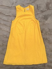 Calvin Klein Bright Yellow Eyelet Dress - Size 8