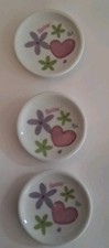 Barbie China Tea Party REPLACEMENT 3 PLATES Schylling Hearts 1999 Vintage