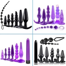 Anal Trainer Beginner Kit Set Butt Plug Dildo Beads Prostate Massager Sex Toys