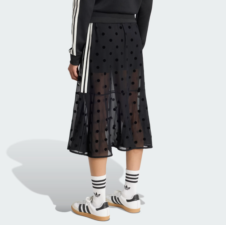 Adidas Women Originals Sheer Polka Dot Skirt Black KV1177 | eBay