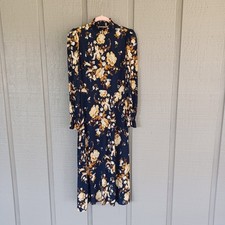 Reformation Stevi Floral Midi Dress Size 6 Wedding Guest Viscose Long Sleeve
