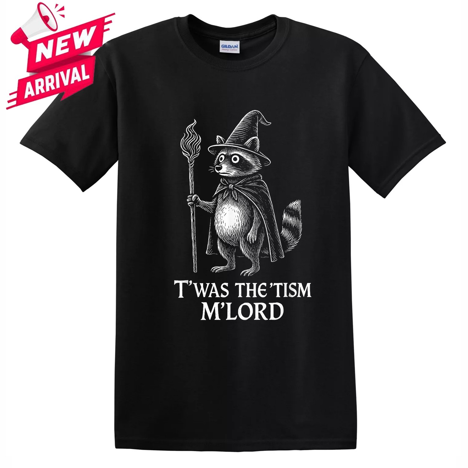 Funny Autism Twas The Tism m Lord Raccoon Meme T-Shirt - All Size