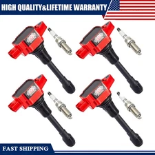 4X Ignition Coil and 4X Iridium Spark Plug set For Nissan Altima Sentra L4 UF549