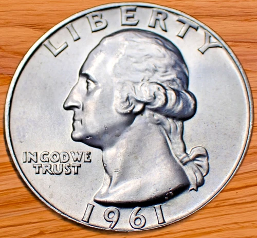 1961-D Washington Quarter AU (Almost Uncirculated) 90% Silver