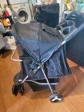 Pet Stroller 4-Wheel Foldable Travel Carrier for Small/Medium Dogs